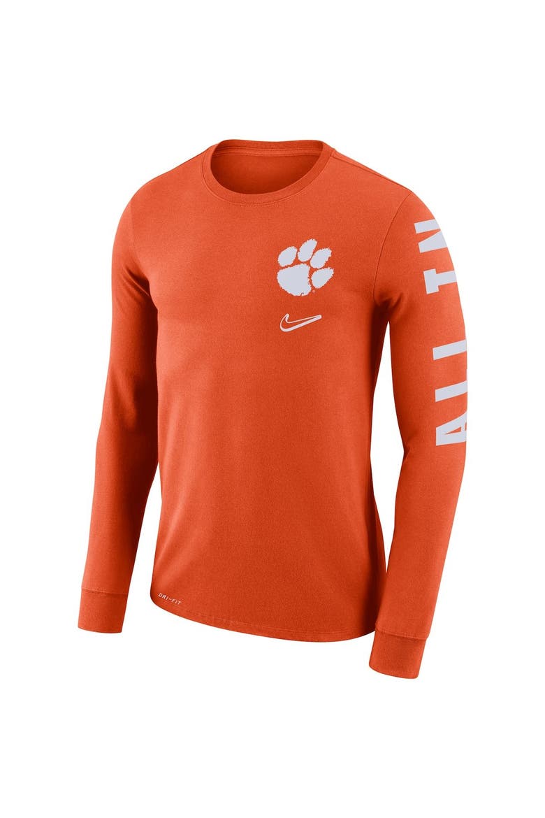 Men's Nike Orange Clemson Tigers Local Mantra Performance Long Sleeve T-Shirt, Alternate, color, Orange