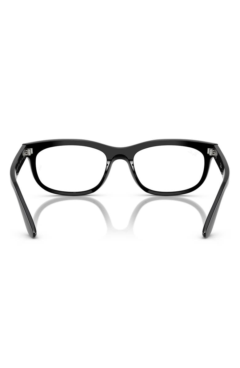 Ray-Ban Pillow 56mm Oval Optical Glasses, Alternate, color, Black