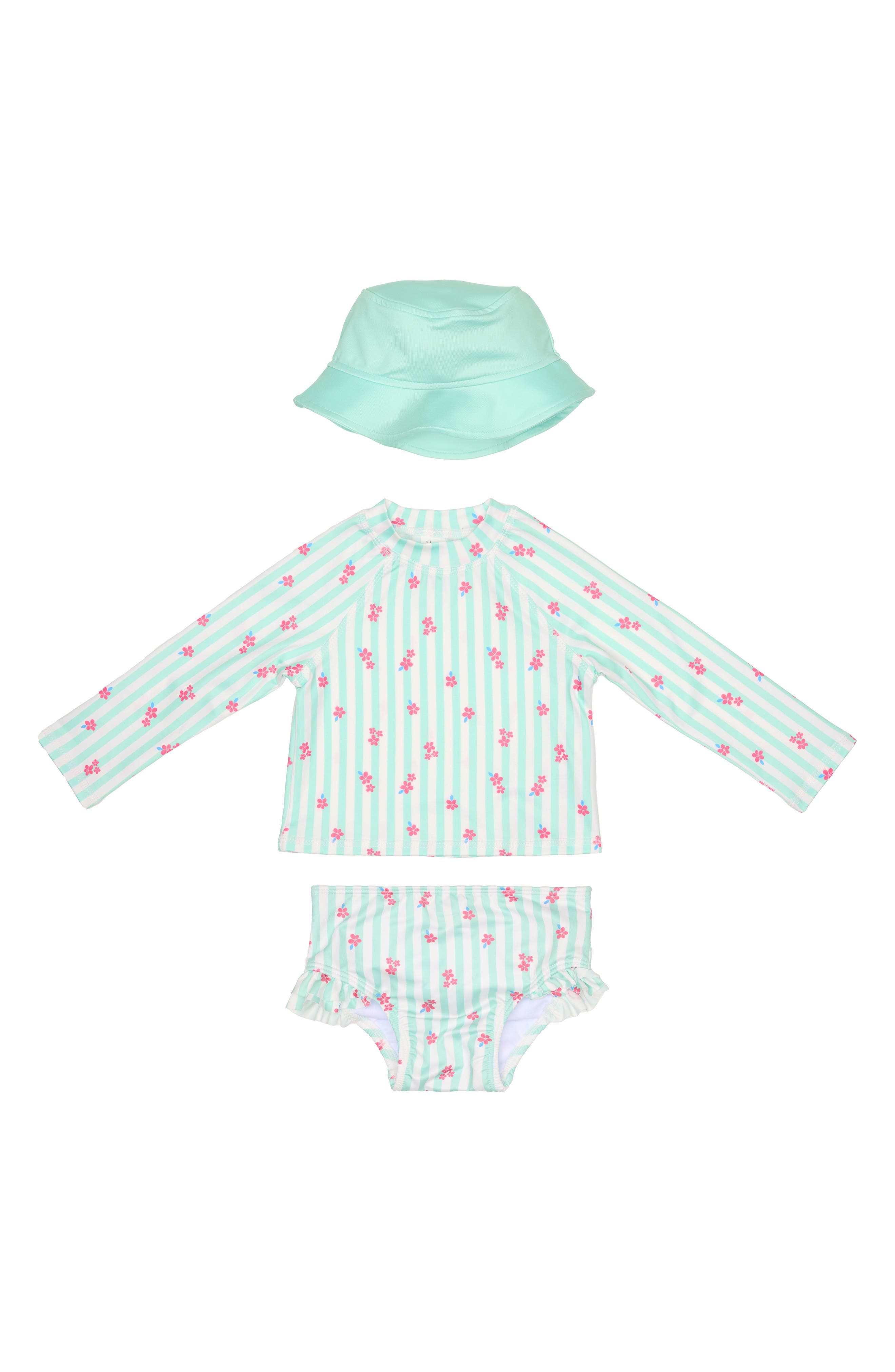 PL Baby by Petit Lem Two-Piece Rashguard Swimsuit & Bucket Hat Set