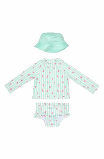 PL Baby by Petit Lem Two-Piece Rashguard Swimsuit & Bucket Hat Set