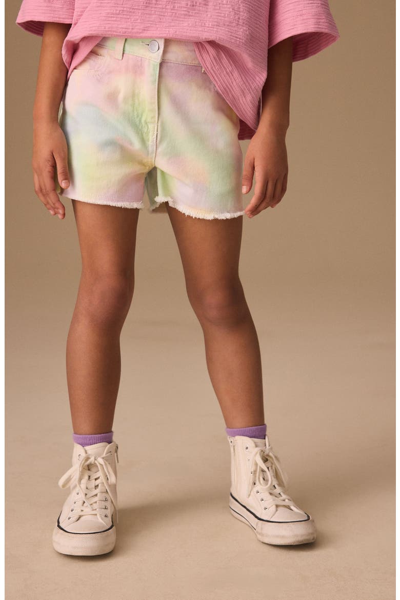 Tie Dye Denim Shorts, Alternate, color, YELLOW MULTI