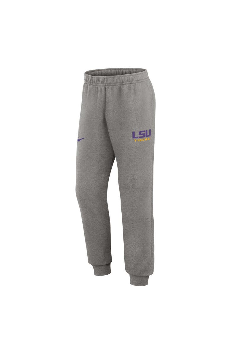 Nike Men's Nike Heather Gray LSU Tigers Primetime Club Fleece Jogger Pants, Alternate, color, 