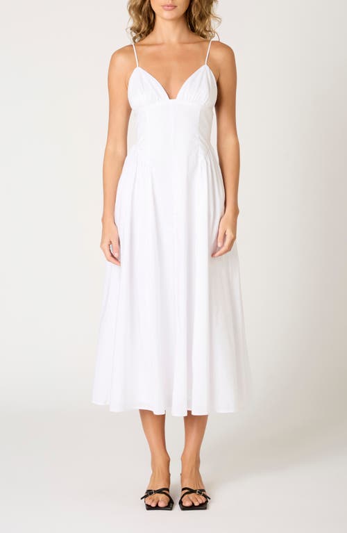 Nia Sydney Cotton Blend Midi Dress In White