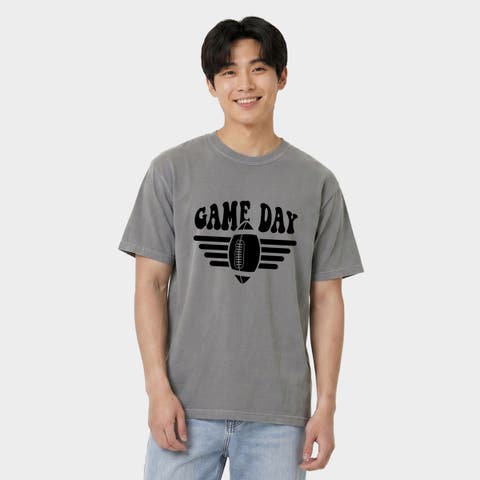 Football Game Day Stripes Garment Dyed Graphic T-Shirt