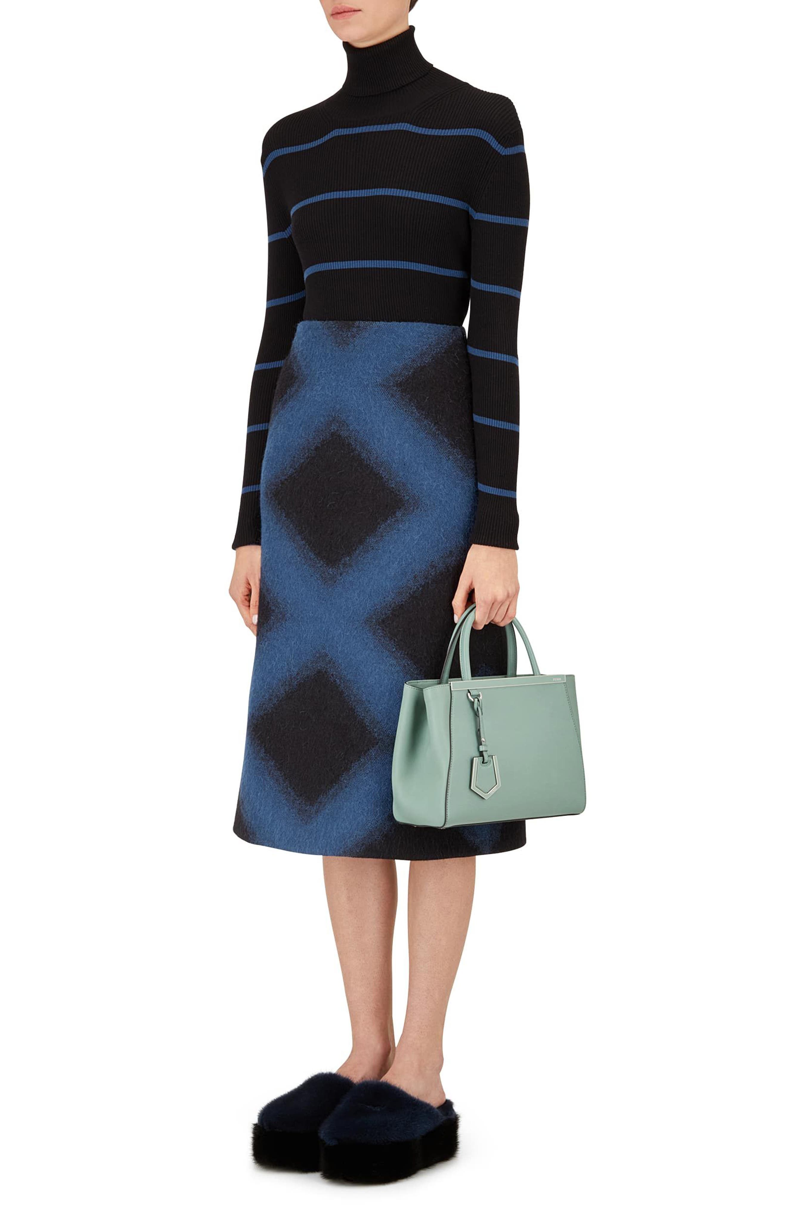 Fendi 'Petite 2Jours Elite' Leather Shopper, Alternate, color, 