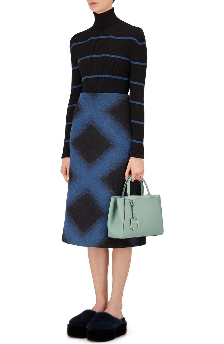 Fendi 'Petite 2Jours Elite' Leather Shopper, Alternate, color,