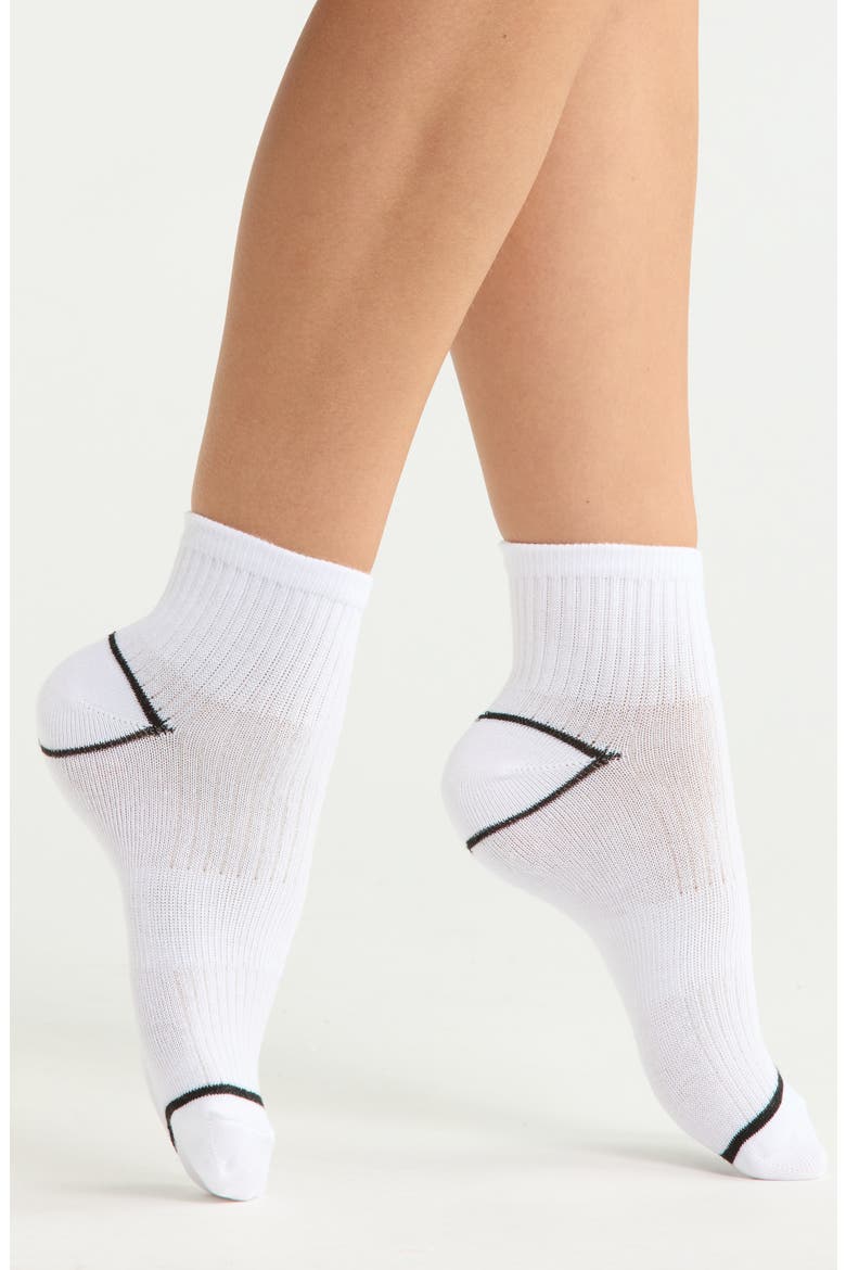 Assorted 5-Pack Rib Quarter Socks, Main, color, WHITE MULTI PACK