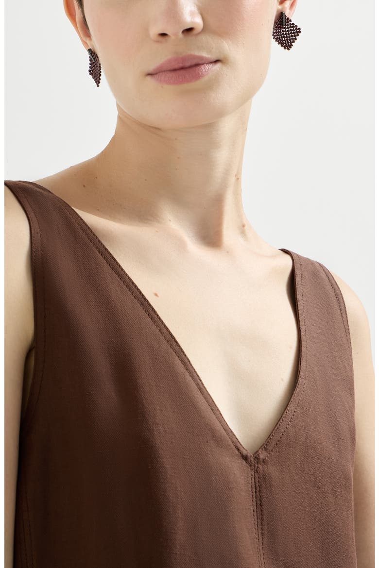 Fluid twill mini dress, Alternate, color, Cocoa