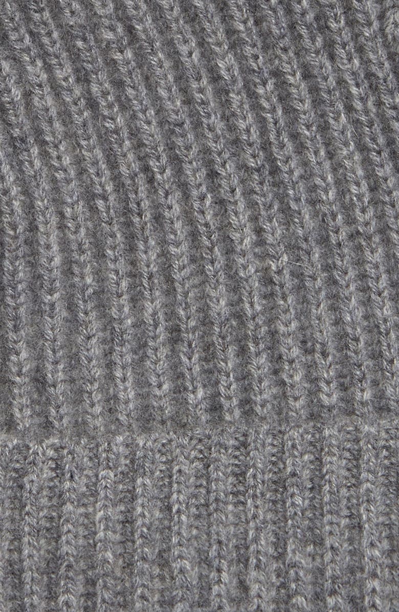 Andrew Stewart Cashmere Ribbed Beanie, Alternate, color, Grey