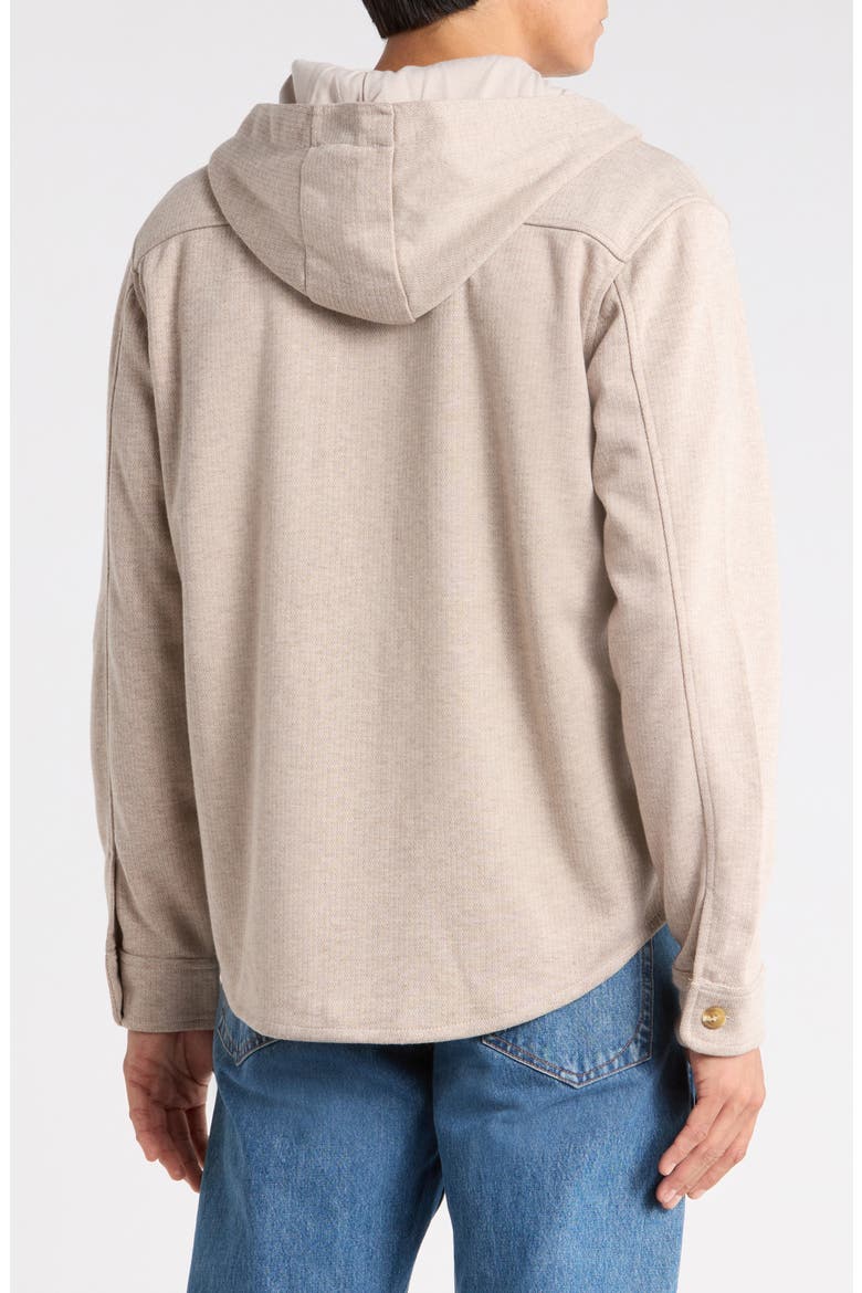 Relaxed Hooded Overshirt, Alternate, color, HEATHER TAUPE