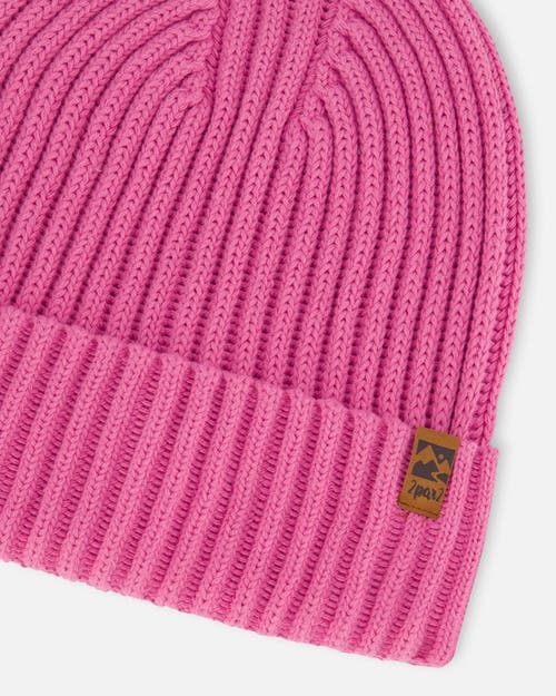 Deux Par Deux Girl's Cuffed Knit Hat Vibrant Pink In Vibrant Pink