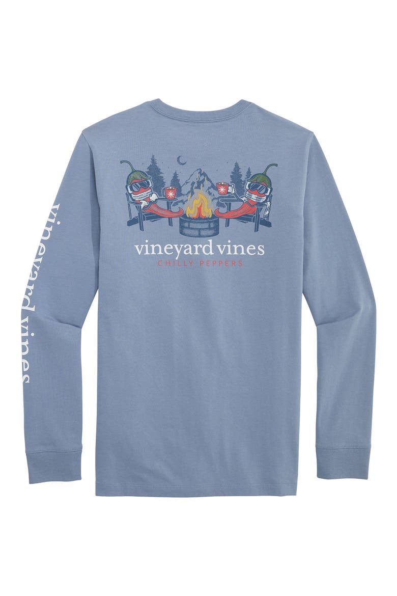 Kids' Chilly Peppers Long Sleeve Cotton Graphic Pocket T-Shirt, Alternate, color, SUMMER EVENING