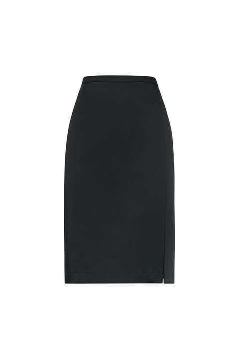 Stretch Satin Pencil Skirt