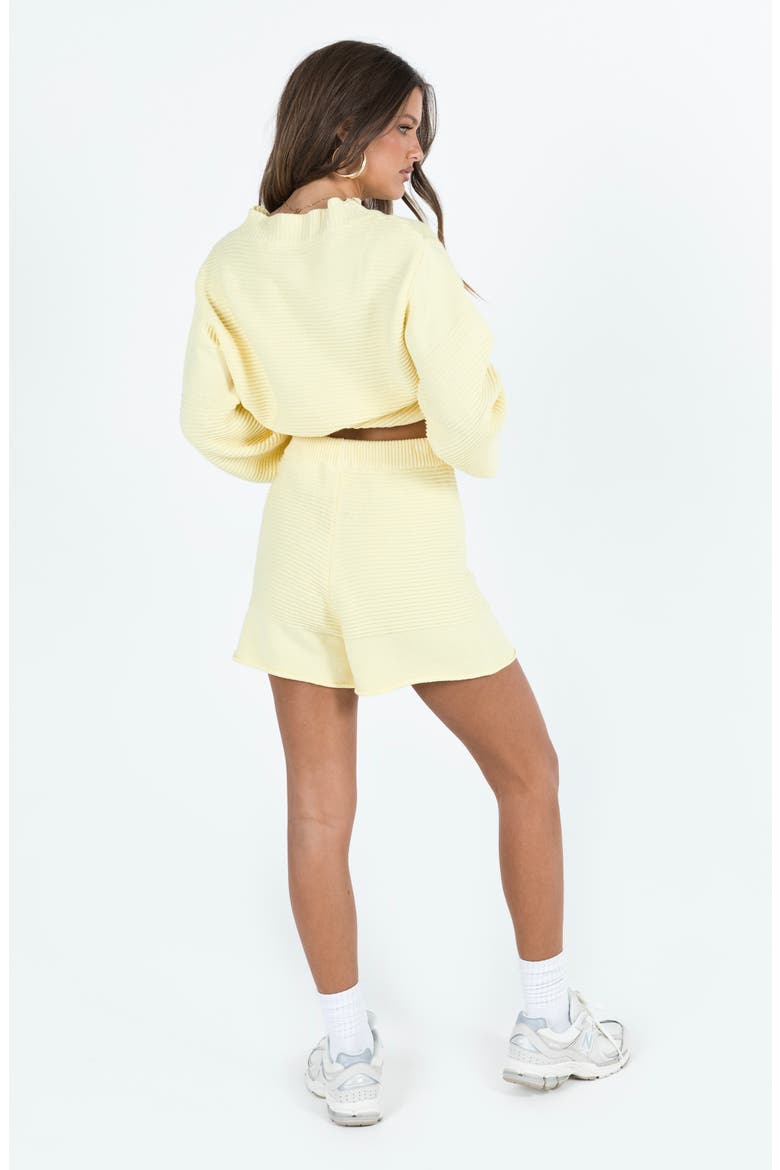 Cheyenne Ottoman Stitch Sweater & Shorts Set, Alternate, color, YELLOW