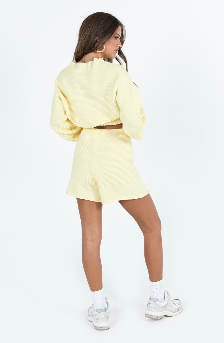 Princess Polly Cheyenne Ottoman Stitch Sweater & Shorts Set, Alternate, color, Yellow