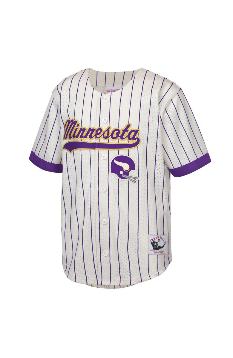Mitchell & Ness Youth Mitchell & Ness Randy Moss Cream Minnesota Vikings Retired Player Name & Number Baseball Jersey, Alternate, color, Cream