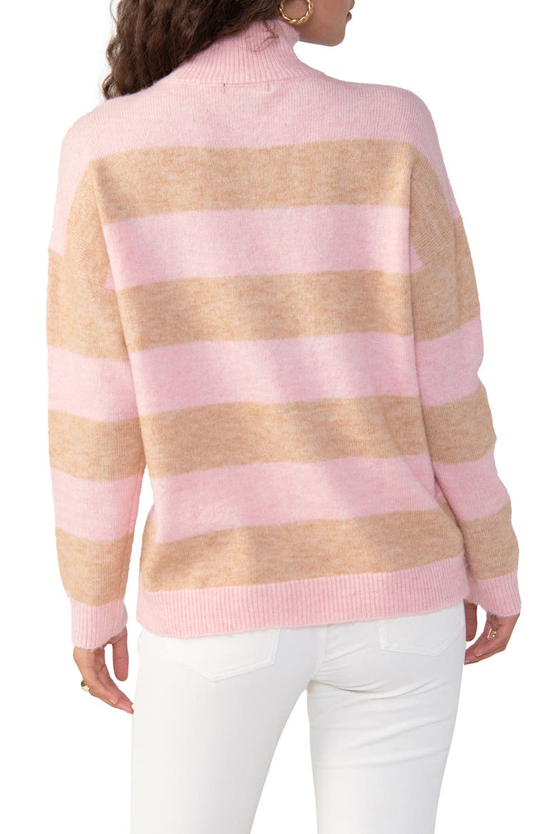 Upstate Stripe Mock Neck Sweater, Alternate, color, ROSEHIP OA