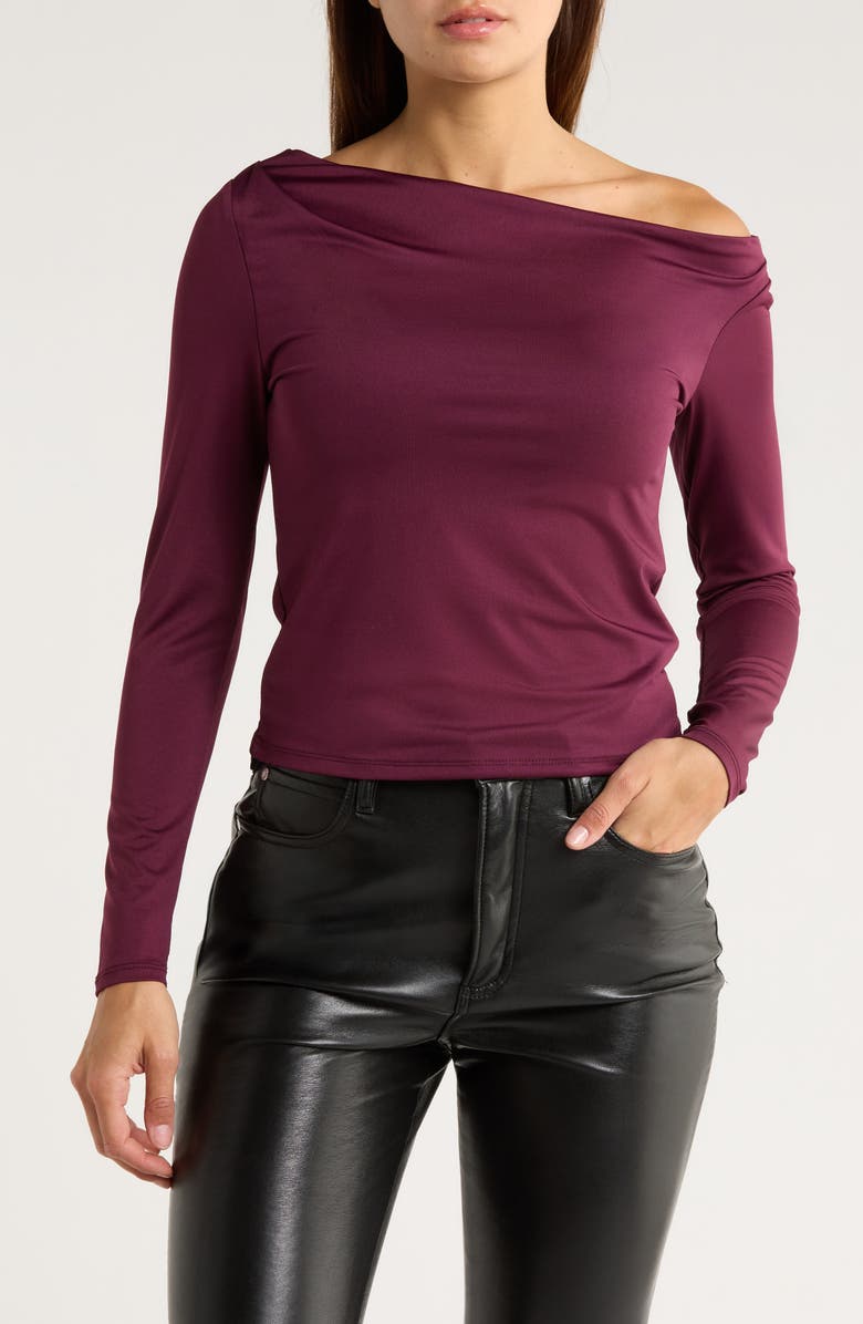 Madden Girl Long Sleeve Asymmetric Top, Main, color, 