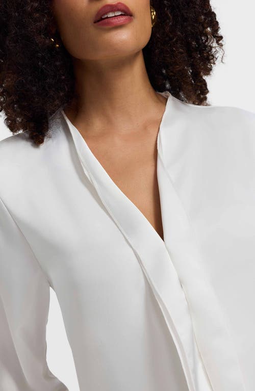 Foxcroft Rosale Ruffle Placket Button-up Shirt In Neutral