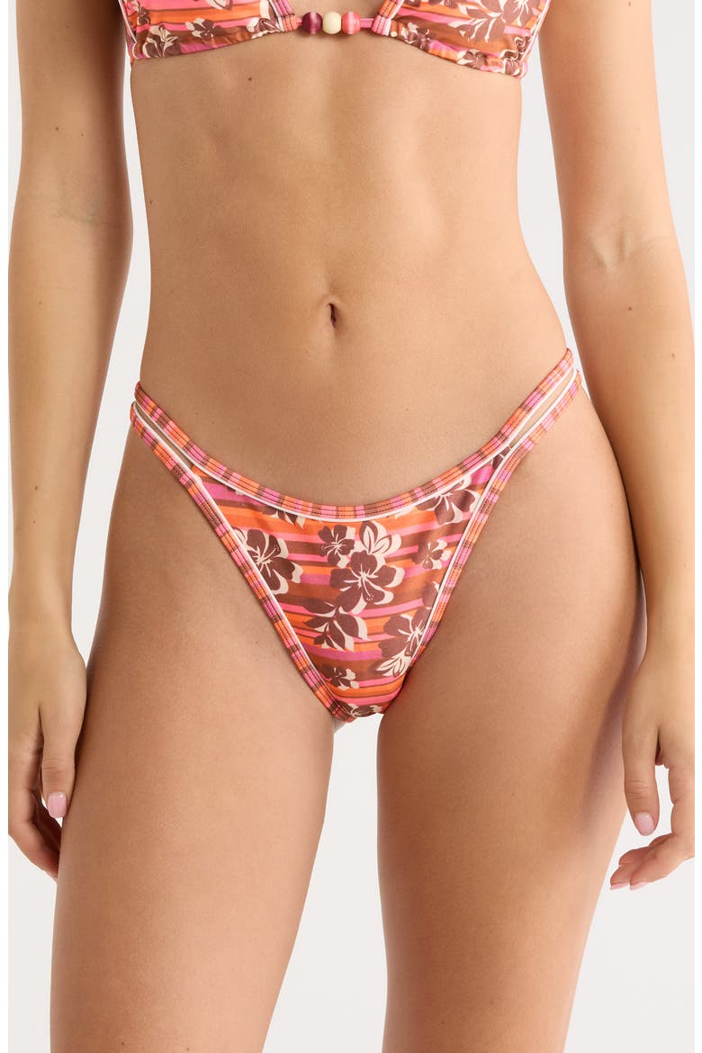 Double Bind Strappy Bikini Bottoms, Main, color, SUNKISSED STRIPE