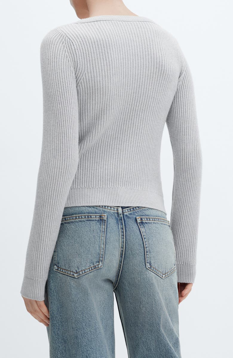 MANGO Scoop Neck Rib Sweater, Alternate, color, 