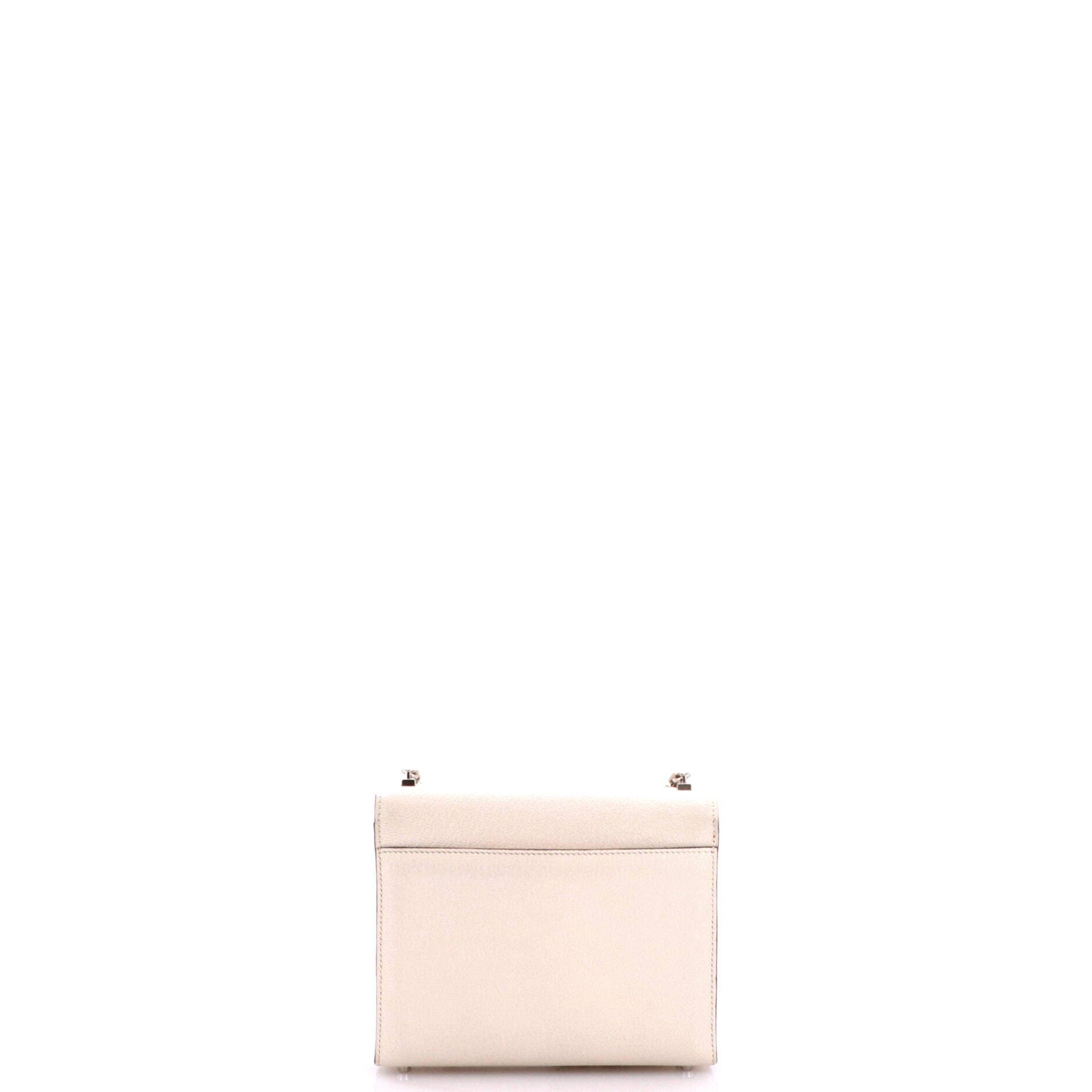 Verrou Chaine Bag Chevre Mysore Mini, Alternate, color, White