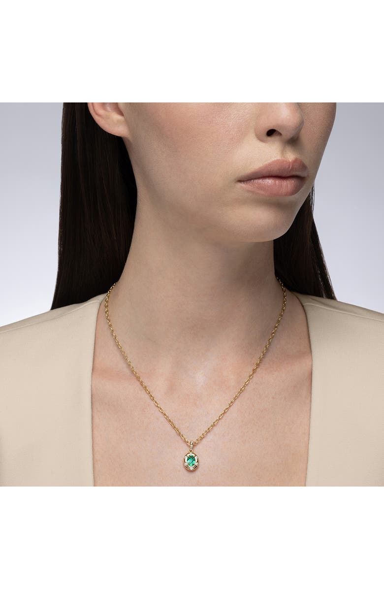 Mark Henry Aurum Oval 18K Gold Emerald Pendant Necklace, Alternate, color, Emerald