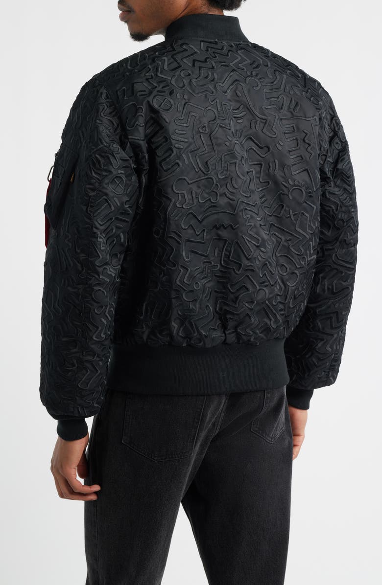 Alpha Industries x Keith Haring MA-1 Embroidered Jacket, Alternate, color, 