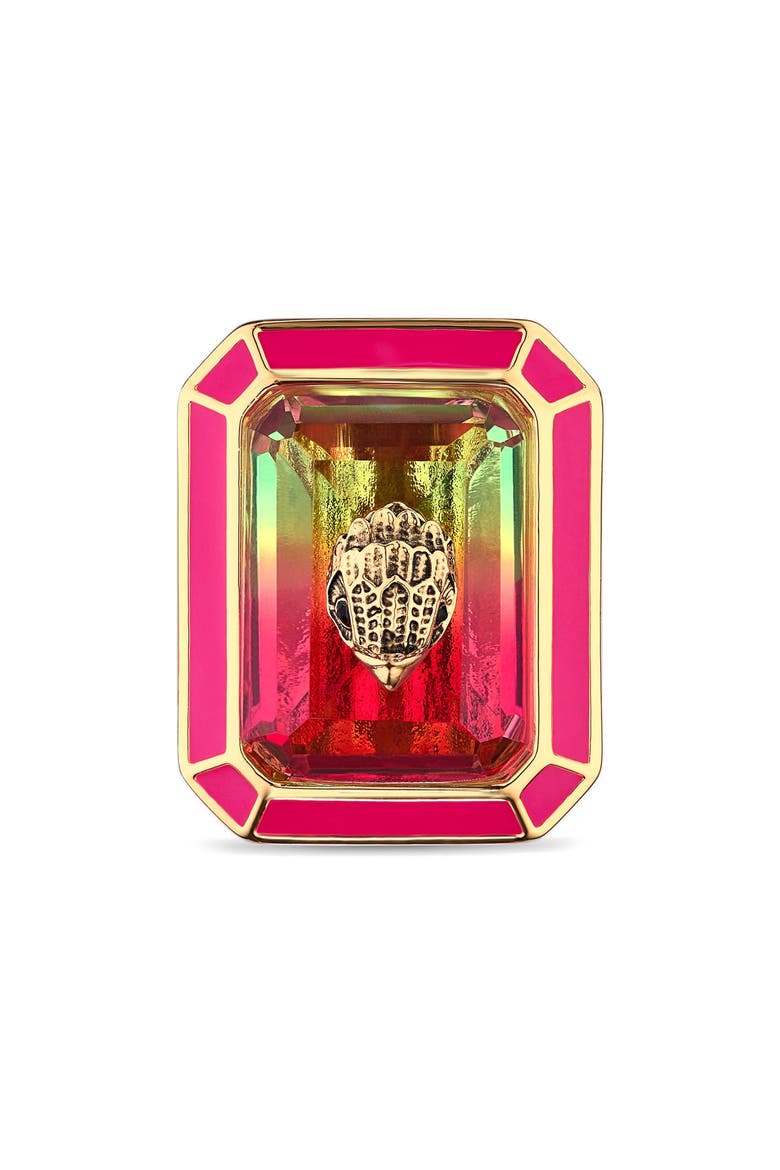 Stone Enamel Cocktail Ring, Alternate, color, PINK