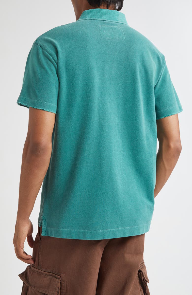 ERL Gender Inclusive Logo Embroidered Polo, Alternate, color, Blue Green