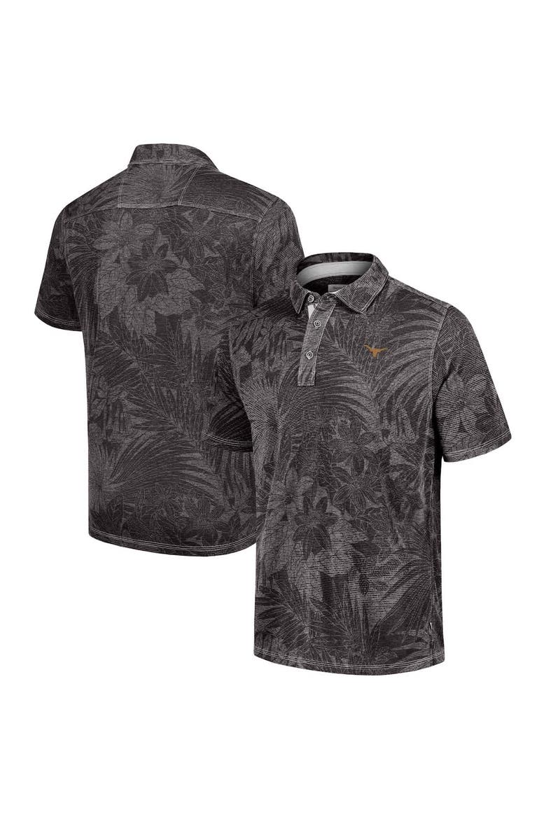 Men's Tommy Bahama  Black Texas Longhorns Sport Santiago Paradise Polo, Alternate, color, Black
