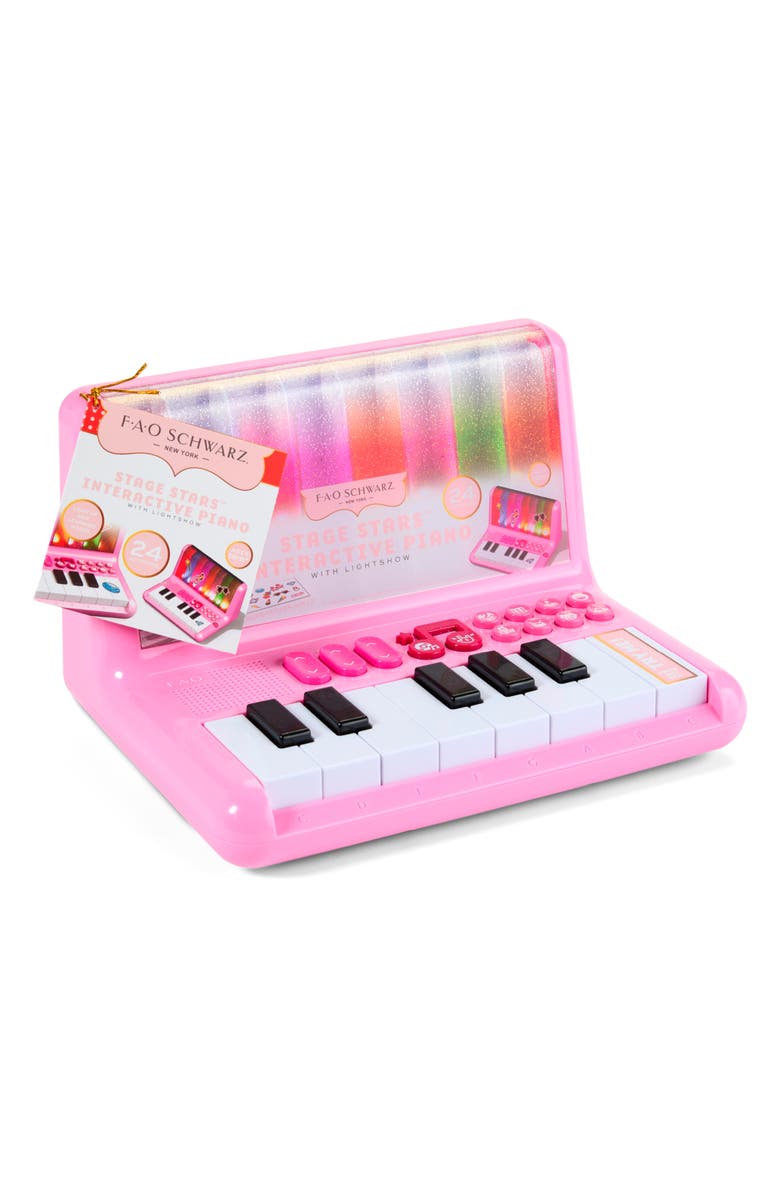 FAO Schwarz Preschool Toy Light Up Piano, Alternate, color, Light/ Pastel Pink