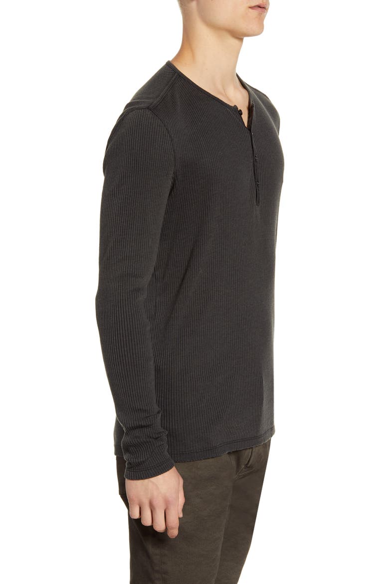 Star USA Slim Fit Ribbed Henley, Alternate, color, DARK GREY HEATHER