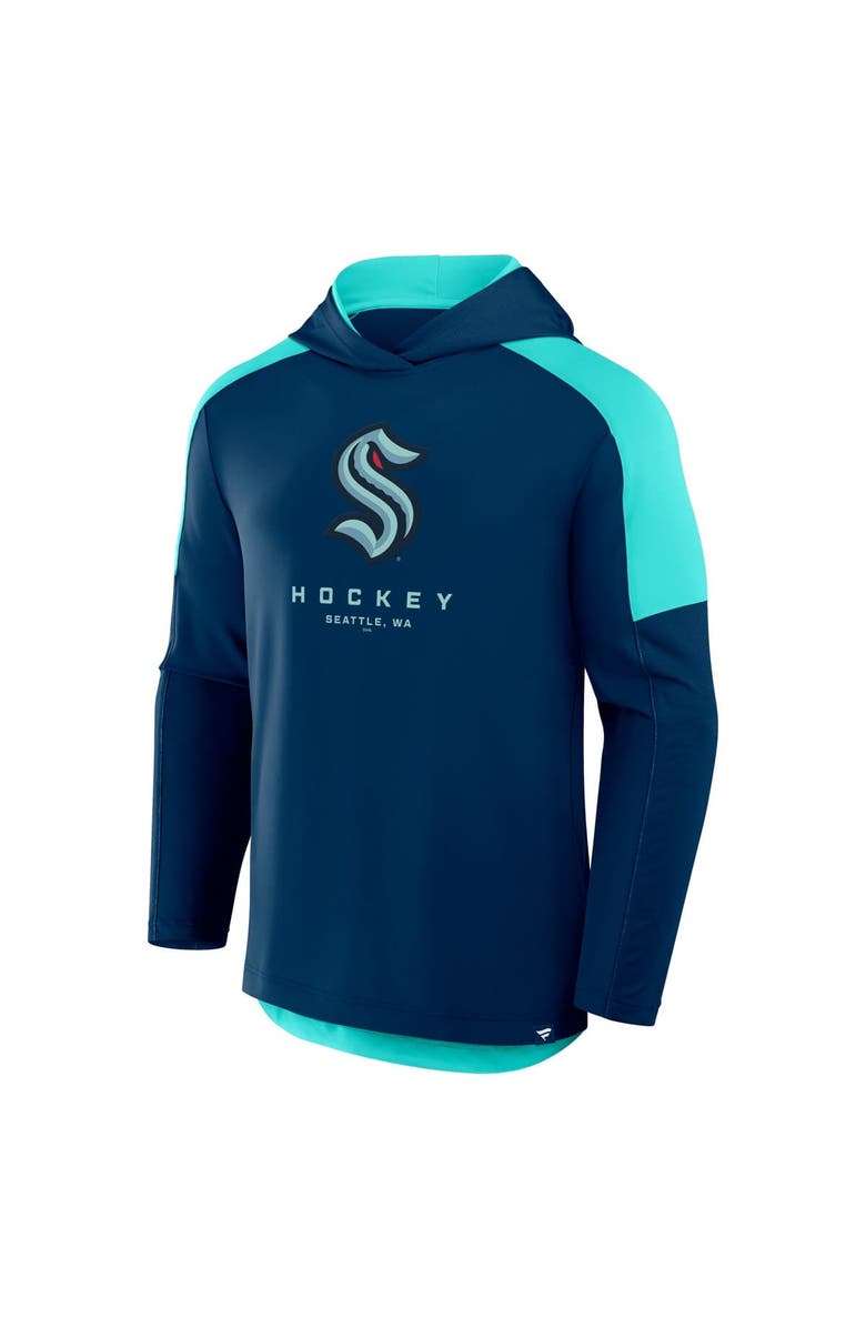 FANATICS Men
s Fanatics Deep Sea Blue Seattle Kraken Meta Game Transitional Pullover Hoodie, Alternate, color, Navy