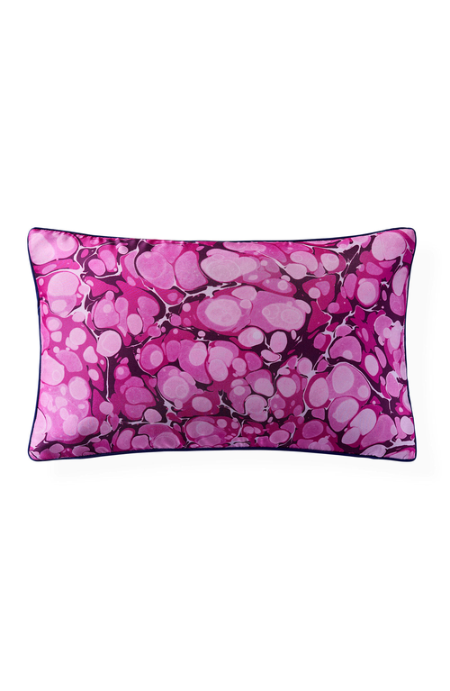 Jonathan Adler Marbleized Silk Pillow In Pink