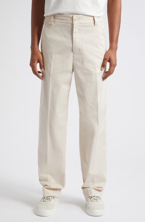 Stretch Cotton Straight Leg Pants