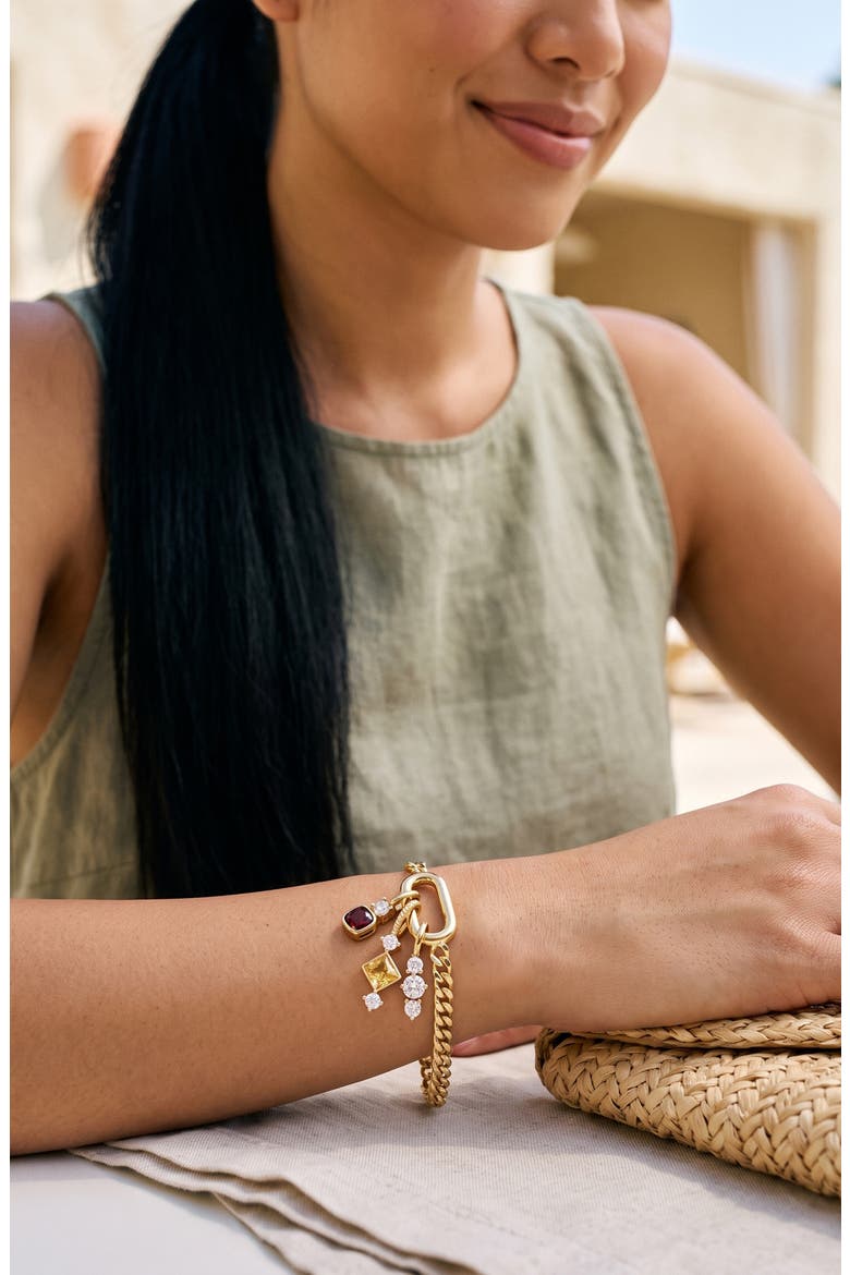 Solara Charm Chain Bracelet, Alternate, color, GOLD