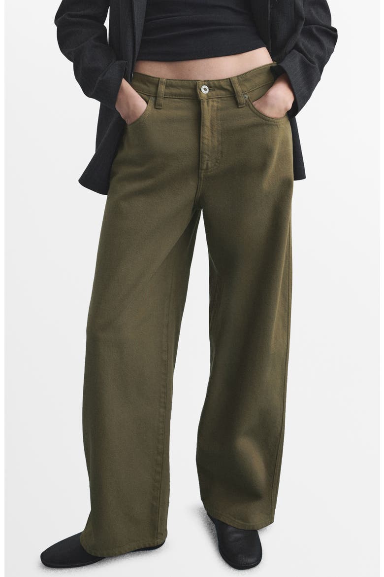 Low Rise Balloon Jeans, Main, color, KHAKI GREEN