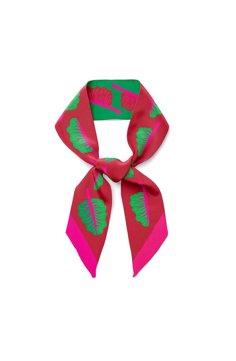 Centinelle Glowing Chard Twilly Ribbon Scarf, Main, color, Green