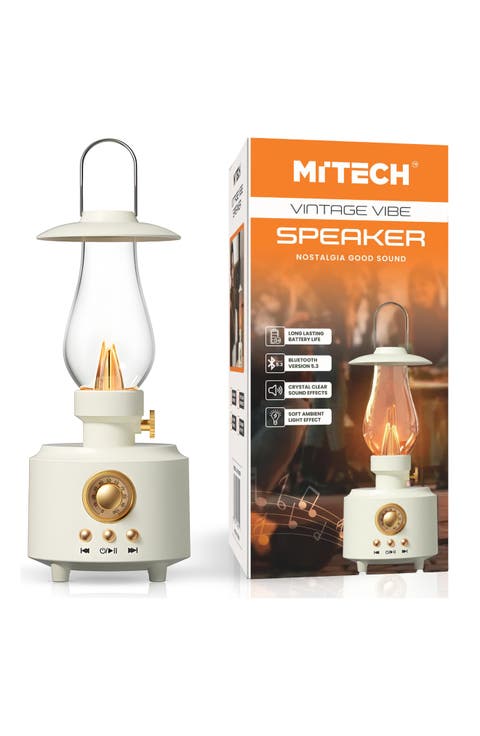 Vintage Bluetooth Speaker with Flame Light