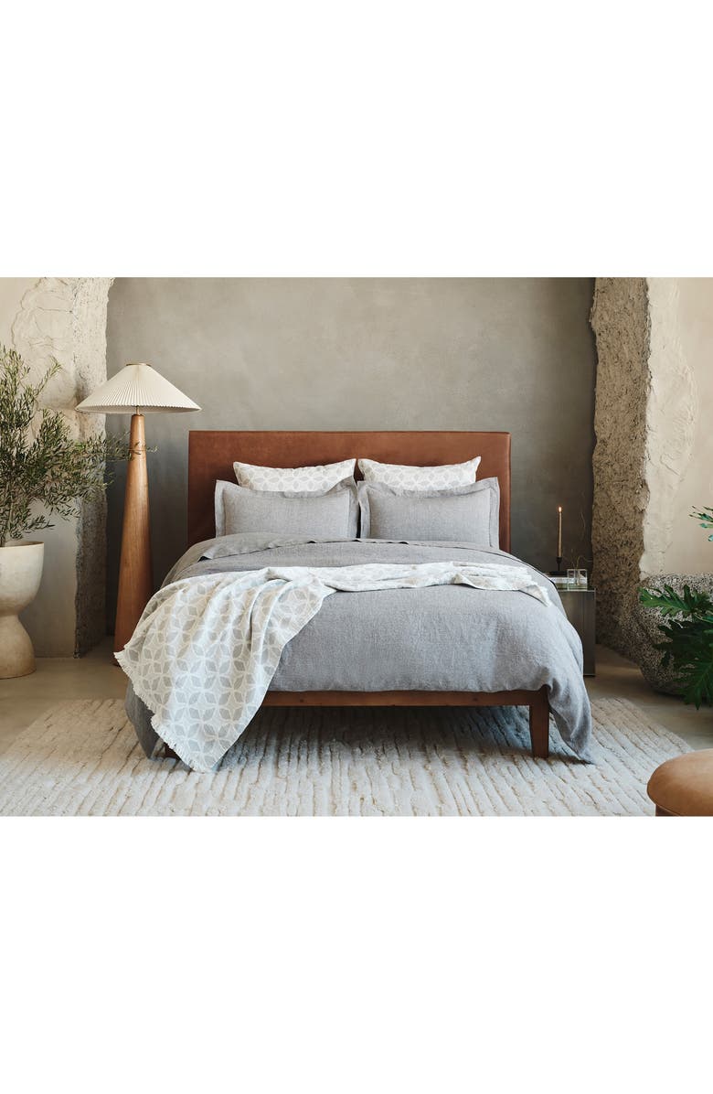 Coyuchi Relaxed Organic Linen Duvet Cover, Alternate, color, Slate Chambray