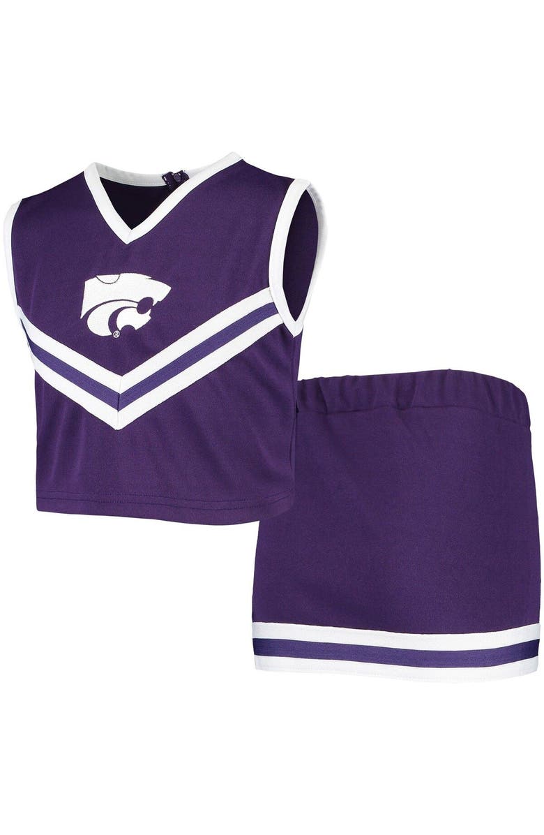 LITTLE KING Girls Youth Purple Kansas State Wildcats Two-Piece Cheer Set, Main, color, Purple