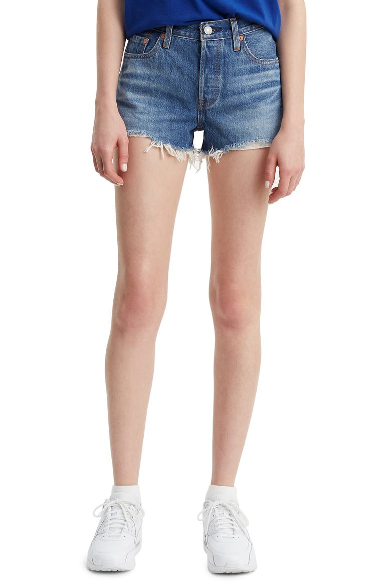 Levi's® 501® Cutoff Shorts, Main, color, INDIGO AVENUE