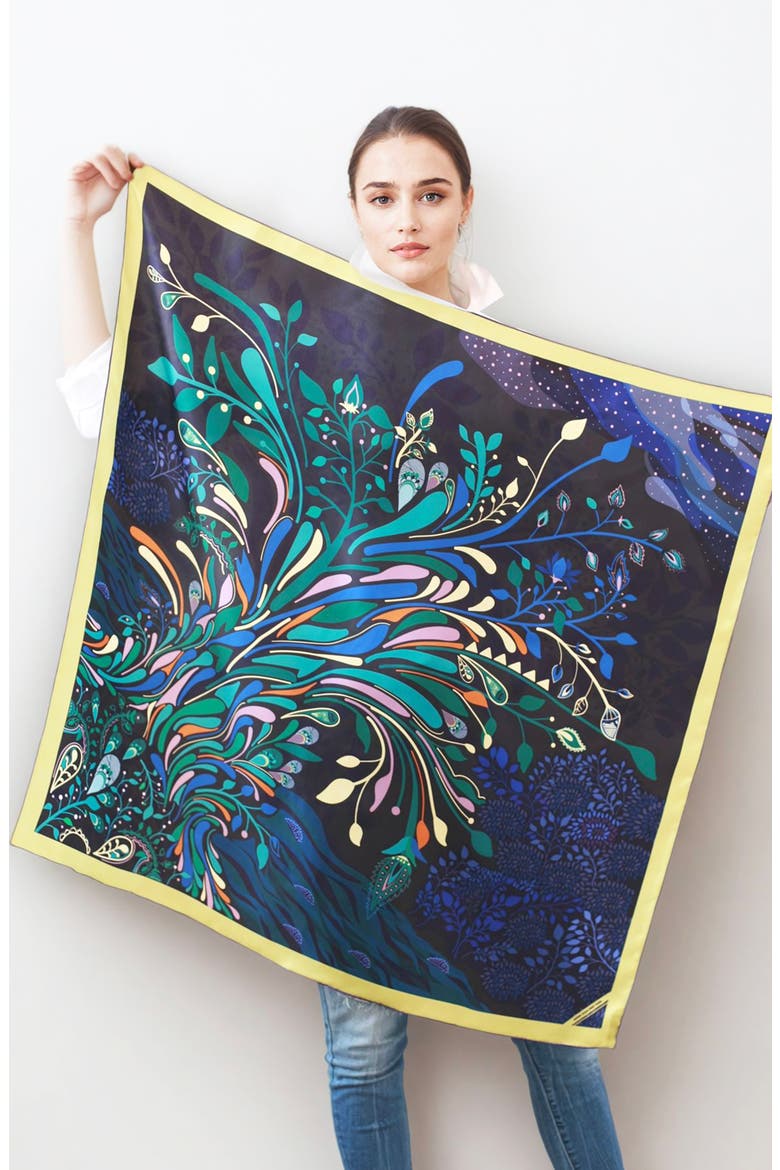 Silk Scarf of The Sprinkle Night, Alternate, color, Black