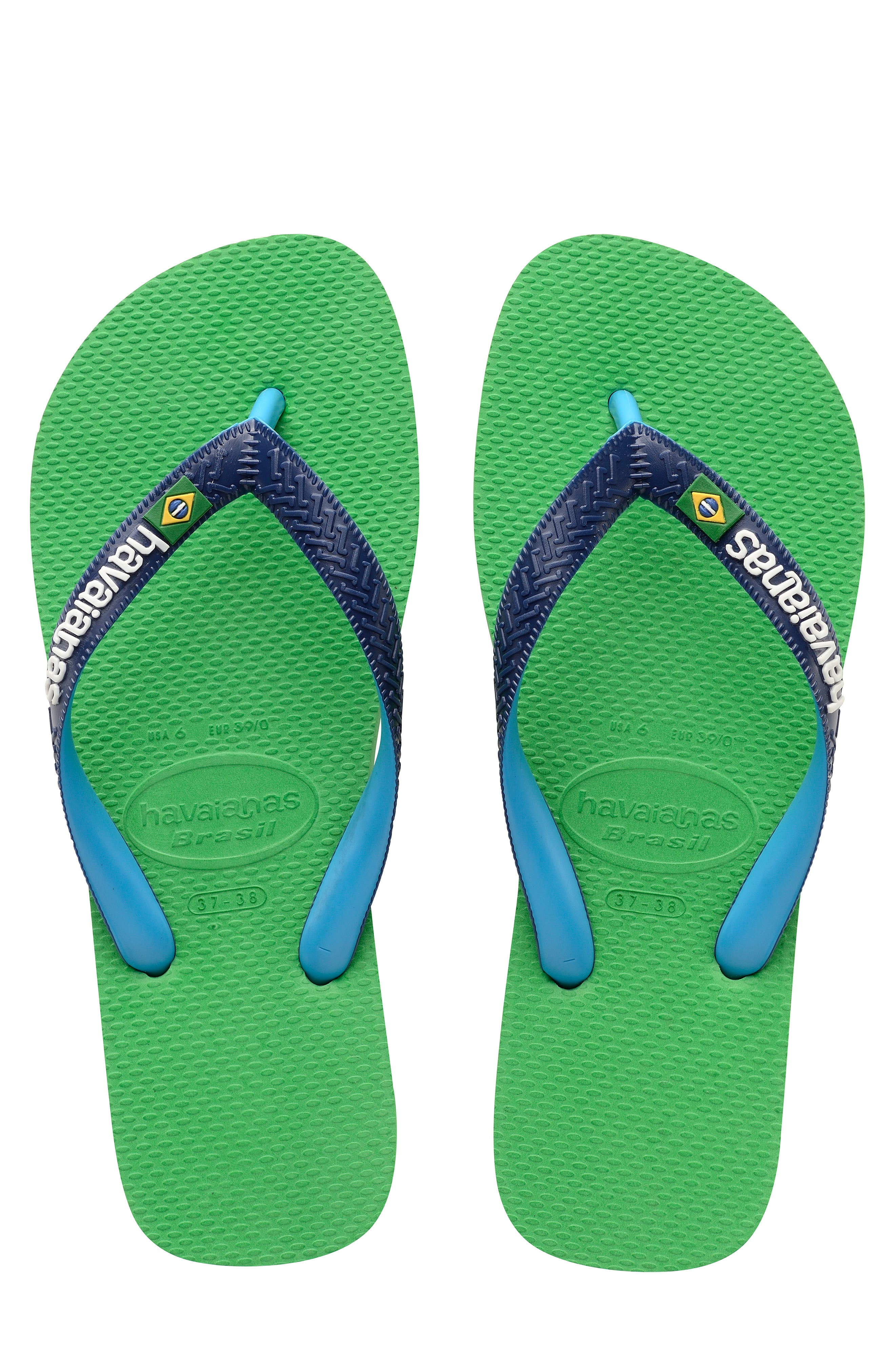 Brazil Mix Flip Flop, Main, color, LEAF GREEN