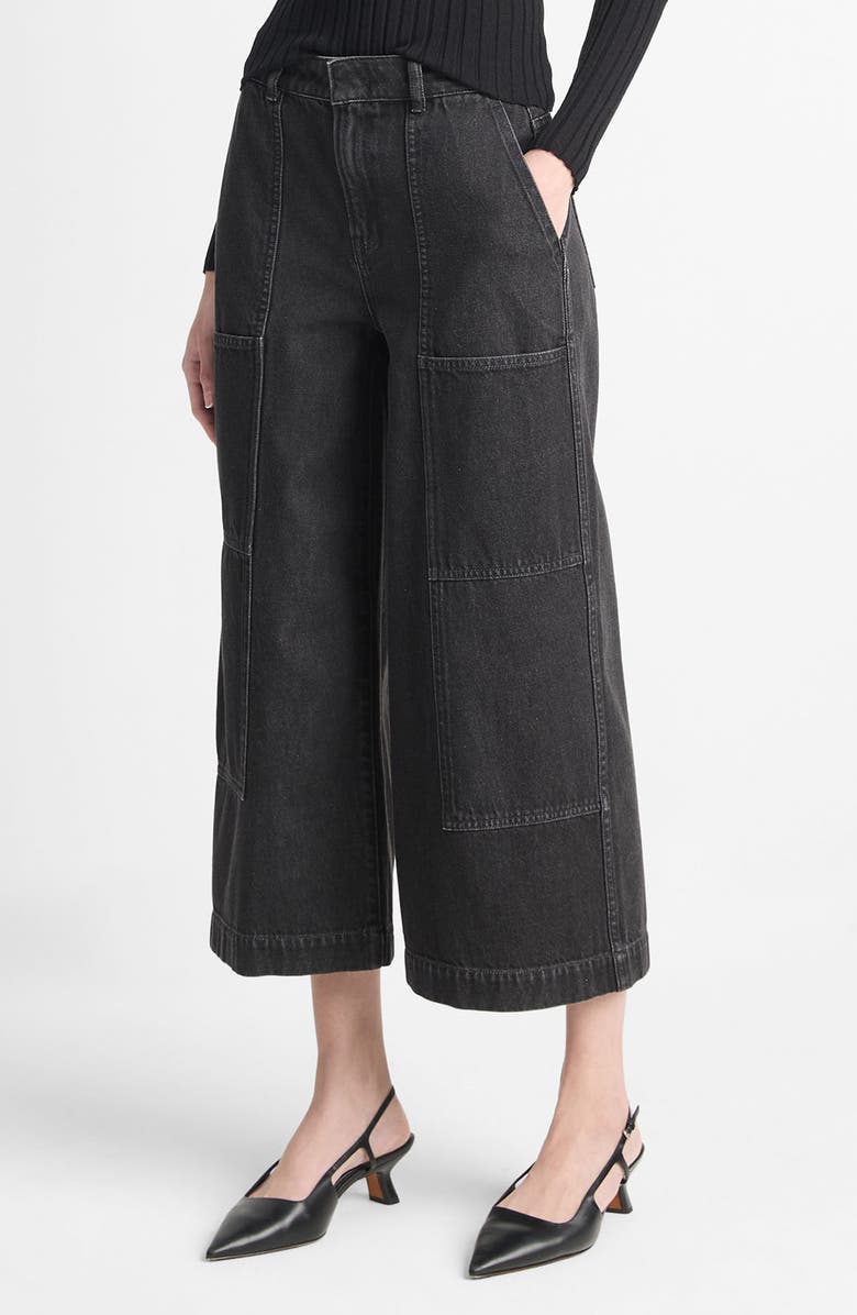 Vince Utility Crop Wide Leg Jeans, Alternate, color, 063Wbk-Washed Black