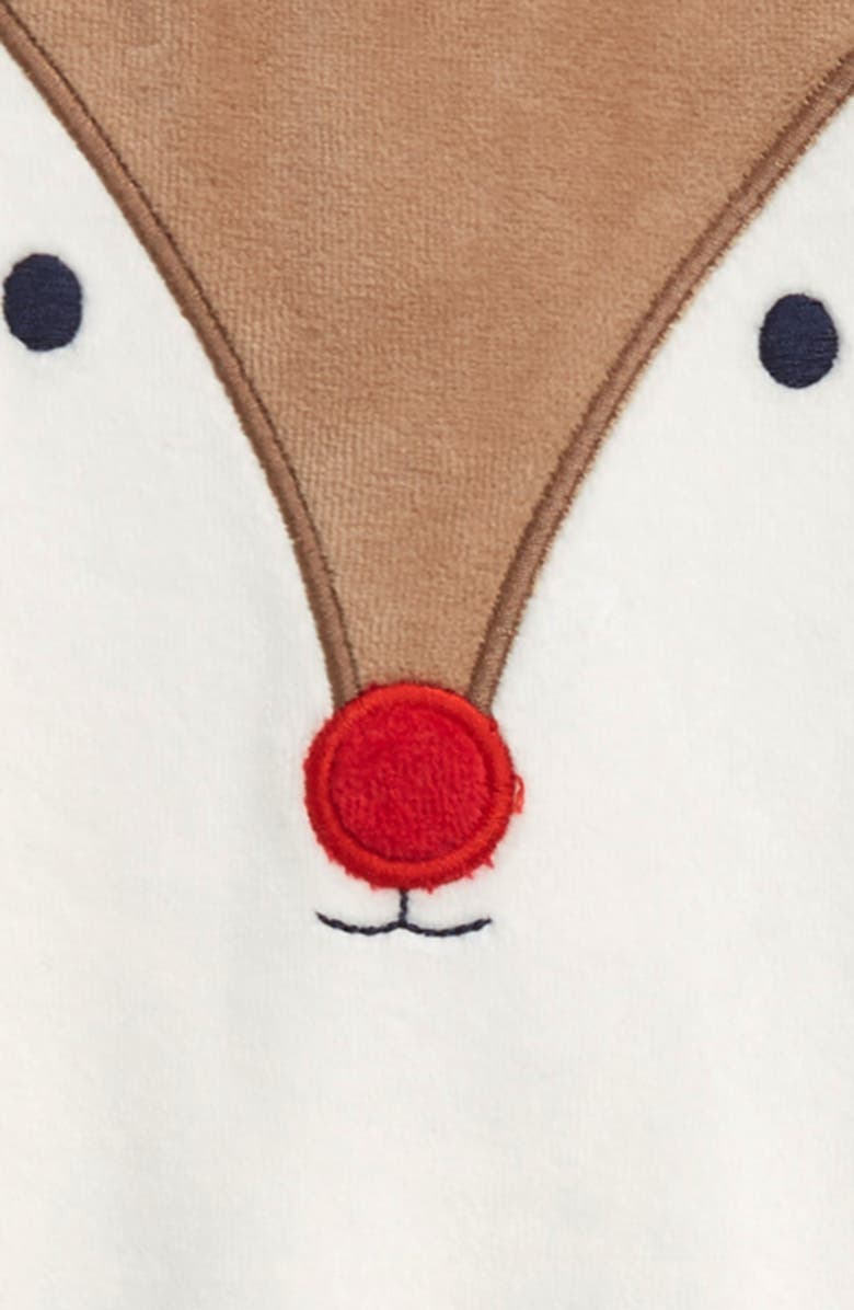 Mini Boden Deer Velour Footie & Hat Set, Alternate, color, 