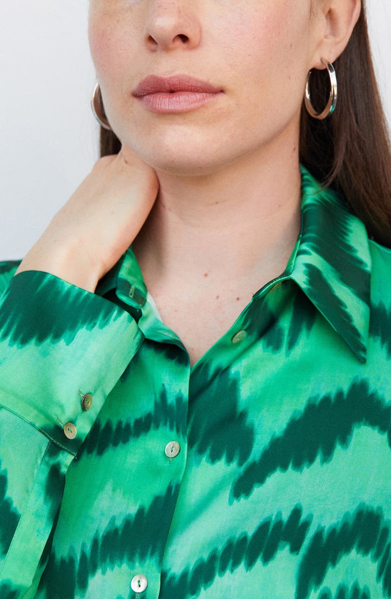 MANGO Satin Button-Up Shirt, Alternate, color, 