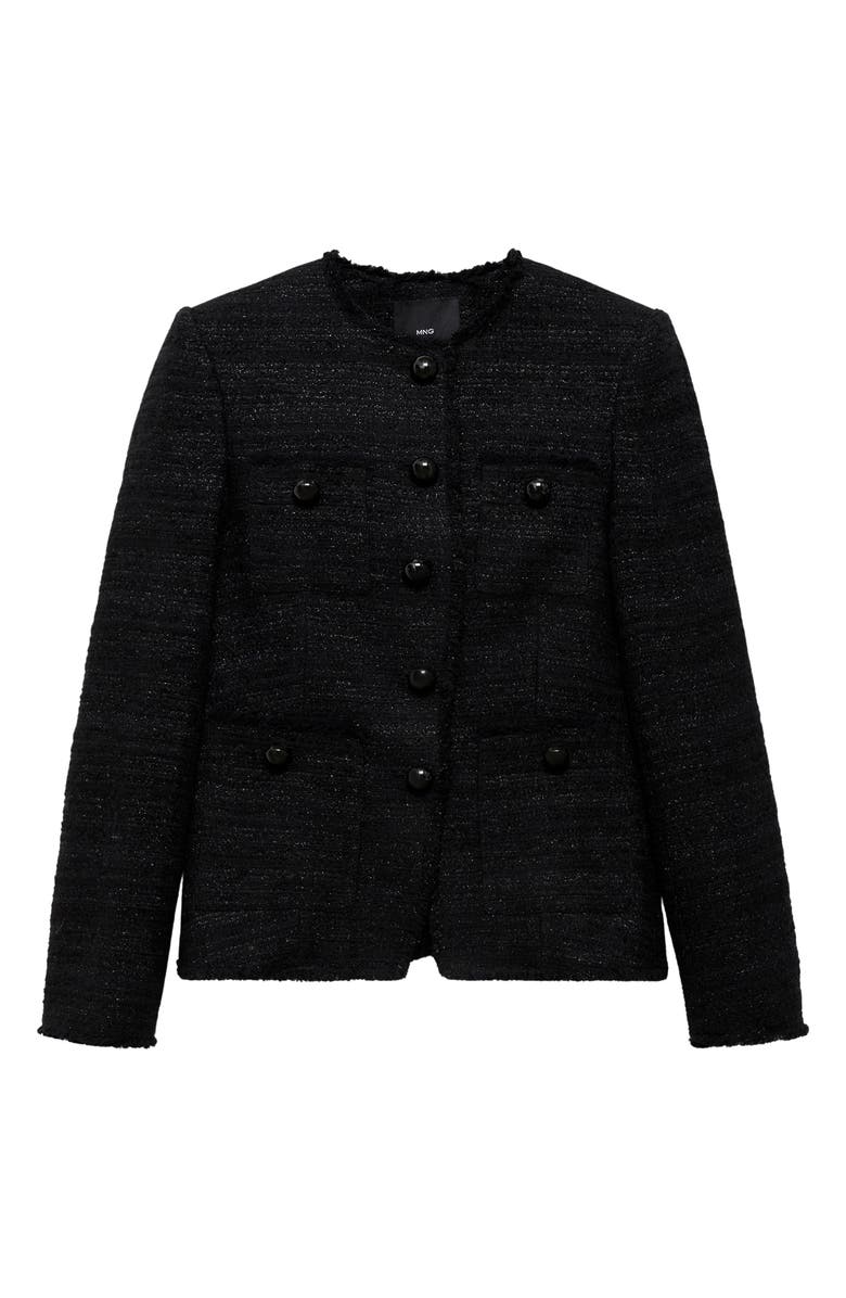 MANGO Pocket Tweed Jacket, Alternate, color,