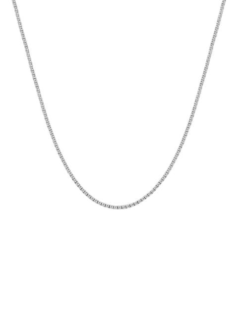 Certified 5Ct 18" Diamond Tennis Necklace 14k Gold Lab Grown
